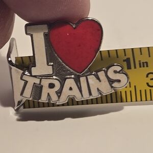 I Love Trains Pin